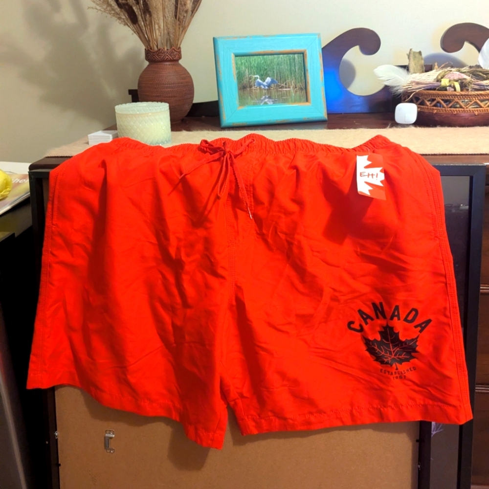 Men's red XL swim trunks
